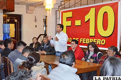 En Oruro se empieza a formar la agrupación política F-10