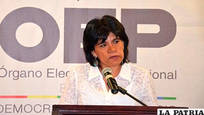 Katia Uriona, presidenta del TSE /OEP