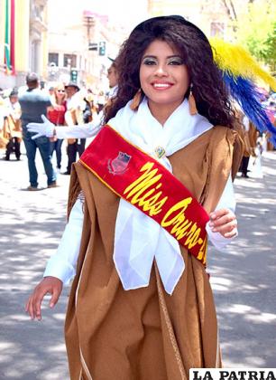 Raphaela Cabrera, Miss Oruro 2017, con la Central Cocani