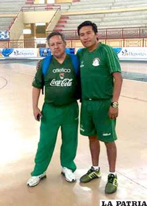 Valentín Humacayo junto a Víctor Céspedes