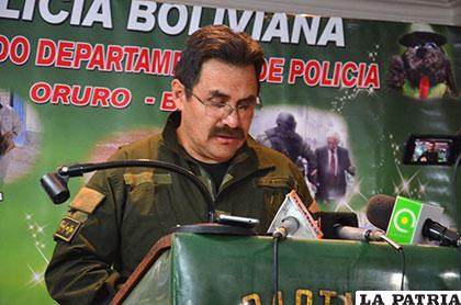 El director de la Felcc, coronel Fernando Pérez, informó lo ocurrido