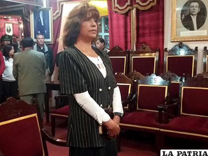 Mery Gómez, delegada distrital del Consejo de la Magistratura en Oruro