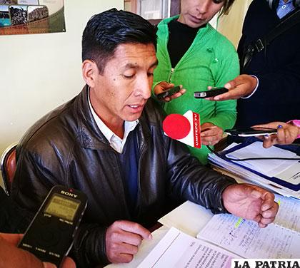 El presidente de uno de los entes cívico de Oruro, David Mollinedo