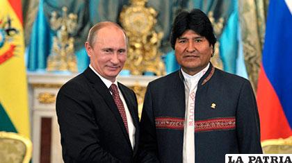 Presidentes de Rusia y Bolivia en una reunión anterior /Sputnik