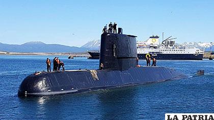 El submarino ARA San Juan, que desapareció en el mar