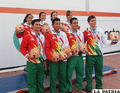 El equipo boliviano de raquetbol que participó en los Juegos Bolivarianos