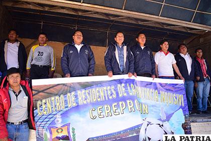 Dirigentes de Cereprovin durante el acto de inauguración del torneo