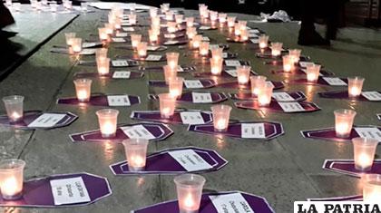 Uno de los actos impulsados por activistas para recordar a víctimas de feminicidio /ANF