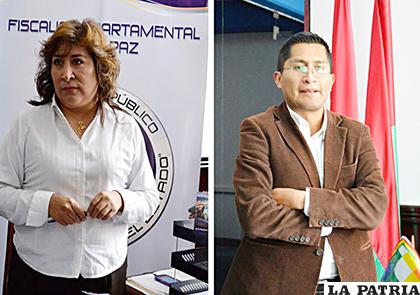 Susana Boyán y Edwin Blanco, fiscales de La Paz /El Diario