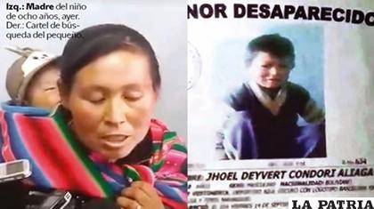 Sonia Aliaga, madre del niño desaparecido de nombre Jhoel Condori Aliaga /ANF