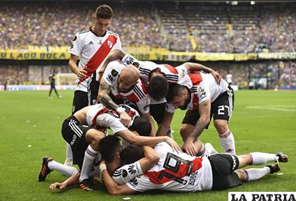 El festejo de los Â´millonariosÂ´ tras el empate ante Boca / as.com