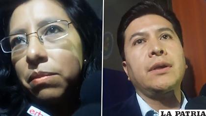 Los exjueces Gladys Guerrero y Roberto Mérida/LA VOZ DE TARIJA