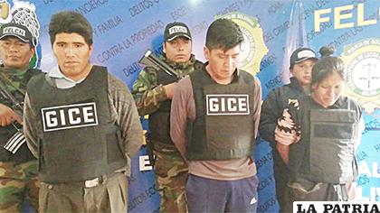 La banda delincuencial fue presentada en la Felcc La Paz /Edwin Apaza
