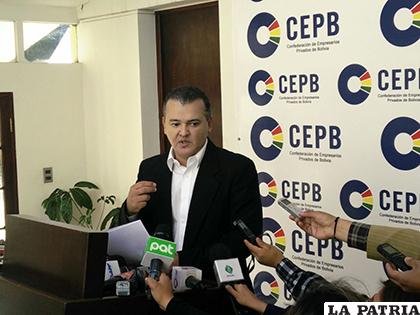 El presidente de la Confederación de Empresarios Privados de Bolivia (CEPB), Ronald Nostas/ RADIO FIDES