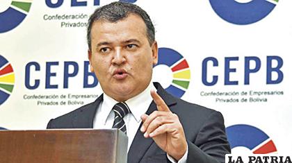 El presidente de la CEPB, Ronald Nostas /Los Tiempos