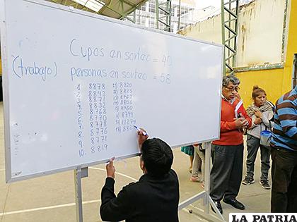 Hoy finaliza el sorteo en unidades educativas de alta demanda en la ciudad de Oruro /DDEO