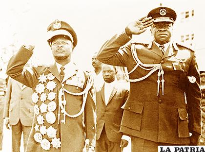 Bokassa con el dictador ugandés Idi Amin