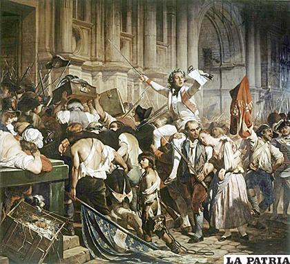 La Revolución Francesa cambió el equilibrio de poder entre Lavoisier y Marat. (Los conquistadores de la Bastilla frente al Hotel de Ville en 1789. Pintura de Hippolyte Delaroche 1797-1856) /Getty Images