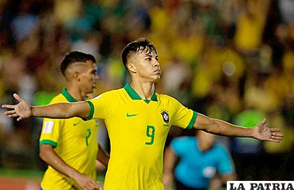 Kaio Jorge anotó el primero de la selección brasileña /conmebol.com

