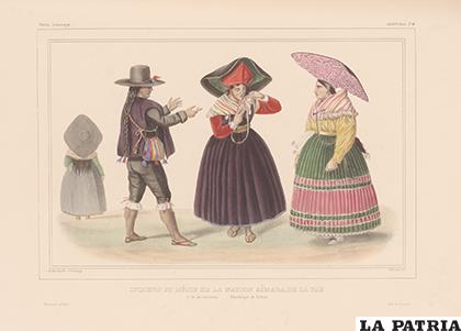 Aymaras y mestizos de La Paz /D´ORBIGNY, Alcide: Voyage dans l´Amérique Méridionale, Chez Pitois-Levrault et C. Libraires- ?diteurs, París, 1844.