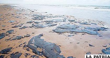 El litoral brasileño, contaminado con residuos de petróleo /cronicaviva.com.pe
