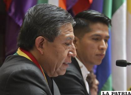 Durante el mensaje del vicepresidente David Choquehuanca /APG
