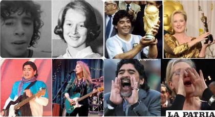 Diego Armando Maradona en sus diferentes facetas comparadas con Meryl Streep