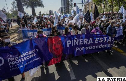 Hubo varias protestas anteriormente exigiendo la renuncia del presidente Piñera /AP Foto /Esteban Felix, Archivo