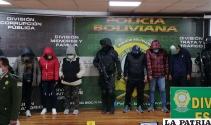 La banda criminal fue presentada en dependencias de la Felcc /Erbol