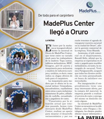MadePlus Center llegó a Oruro