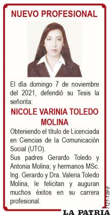 NUEVO PROFESIONAL - NICOLE VARINIA TOLEDO MOLINA