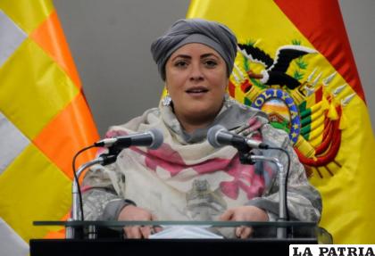 La ministra de la Presidencia, María Nela Prada /LA RAZÓN