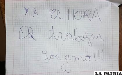 La carta dejada por la menor a sus progenitores /Erbol