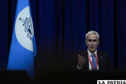 El secretario general de la Interpol Jurgen Stock /AP Foto /Francisco Seco