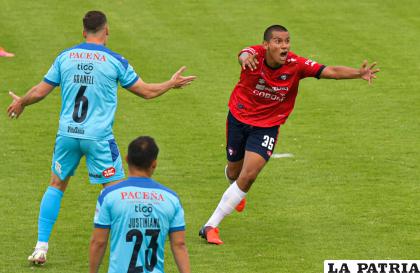 José Hernán autor del gol de Wilstermann para ganar el partido ante Bolívar /APG