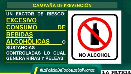 Recomiendan evitar el consumo de alcohol /Policía  