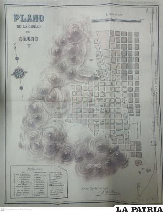 Plano de la ciudad de Oruro en 1902 / Diccionario Geográfico del Departamento de Oruro
