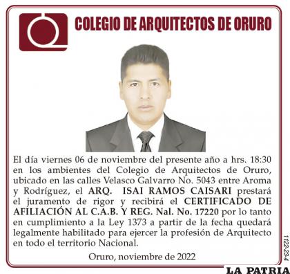 ARQ.  ISAI RAMOS CAISARI
