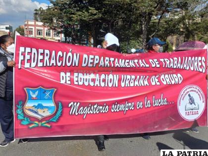 El magisterio urbano de Oruro en recientes meses protagonizó una serie de movilizaciones
 /LA PATRIA-ARCHIVO