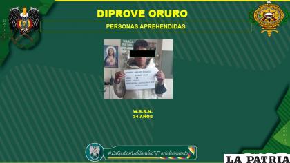 Wilder de 34 años, fue aprehendido por el ??verde olivo? /Policía