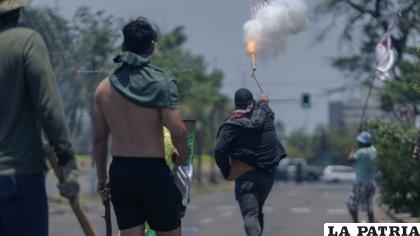 Los enfrentamientos durante el paro indefinido en Santa Cruz /APG