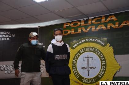 El sujeto fue presentado ayer en La Paz /APG