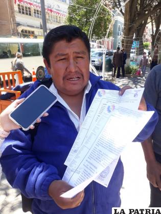 Ejecutivo gremial Tito Quispe /LA PATRIA
