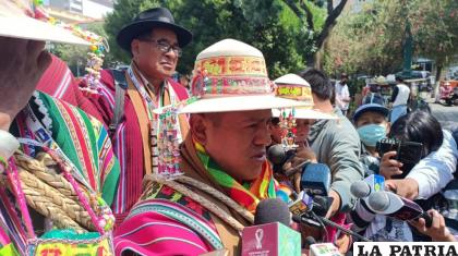 El dirigente de Conamaq, Jiliri Jorge Cucho /APG
