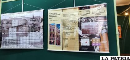 La muestra tiene información sobre 16 edificios patrimoniales de Oruro /LA PATRIA 