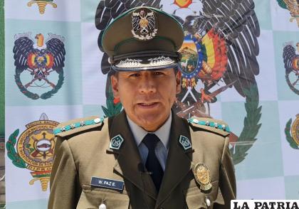 Coronel Willy Paz, Director Diprove /Diprove