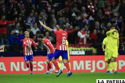 Jugadores del Atlético de Madrid celebran el triunfo ante el Villarreal /EFE