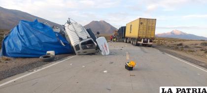 El fatal accidente se registró en la carretera internacional Oruro-Pisiga /Cortesía