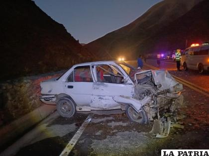 La ruta Bombo ?? Huanuni se enlutó con el hecho /Cortesía  

