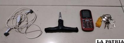 Los instrumentos que utilizaban para cometer delitos fueron decomisados /Cortesía